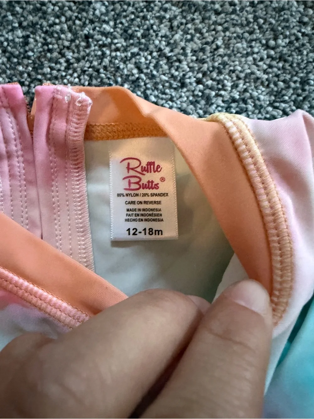 Ruffle Butts Pastel Tie-Dye Long Sleeve One-Piece Swimsuit